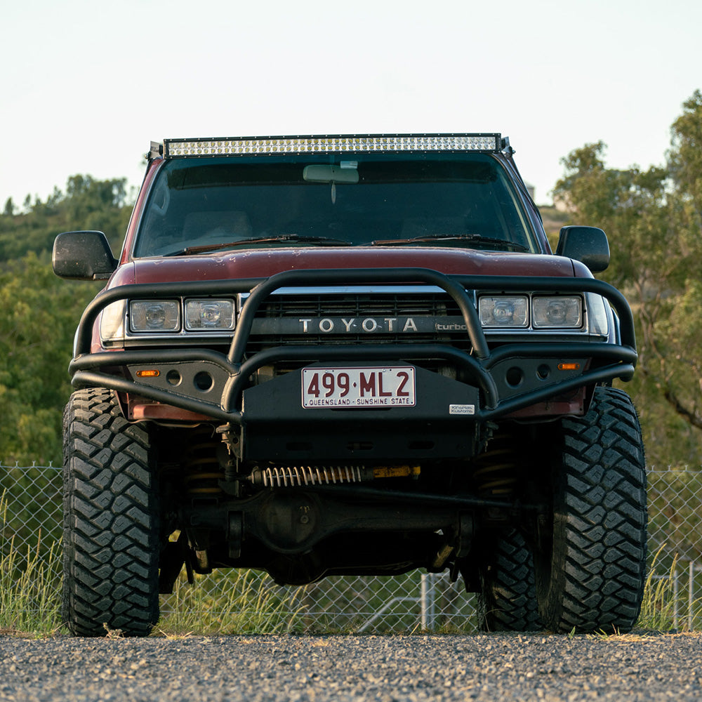 80 series roof mounted light bar bullseye bracket modified